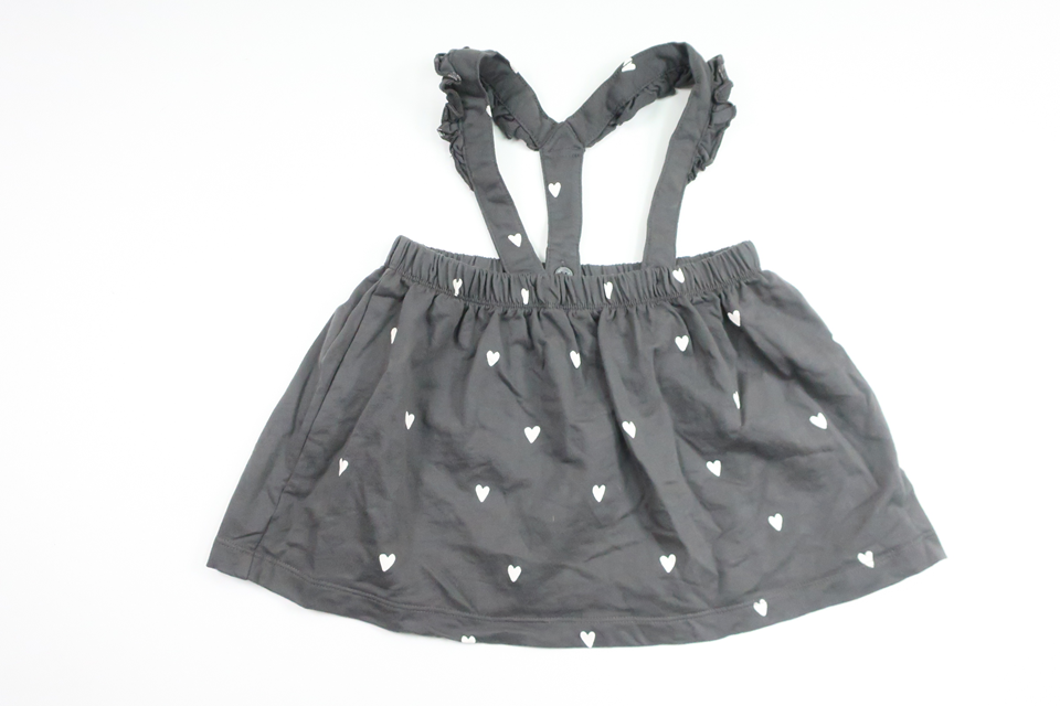 Suspender skirt with hearts from H&M - Size 80 - Grey
