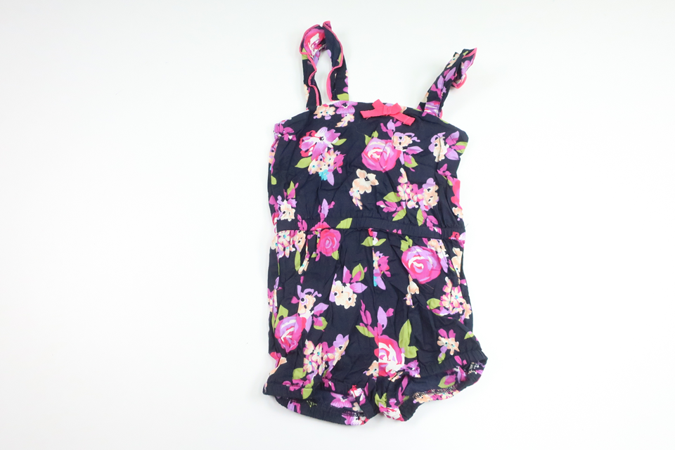 Jumpsuit mit Blumenmuster von F&F – Größe 74/80 – Marineblau