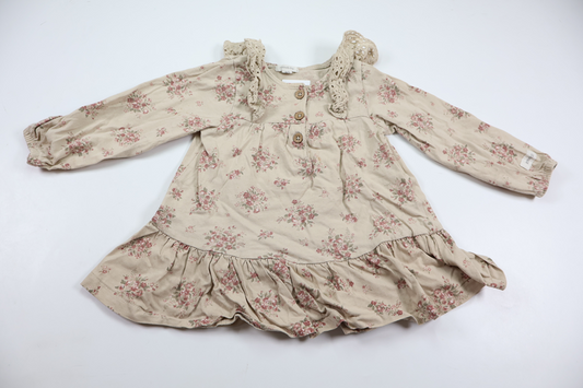 Floral dress from Newbie - Size 80 - Beige