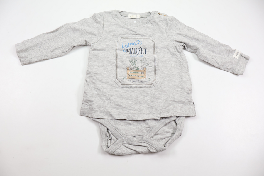 Sweater with built-in body from Newbie - Size 74 - Grey