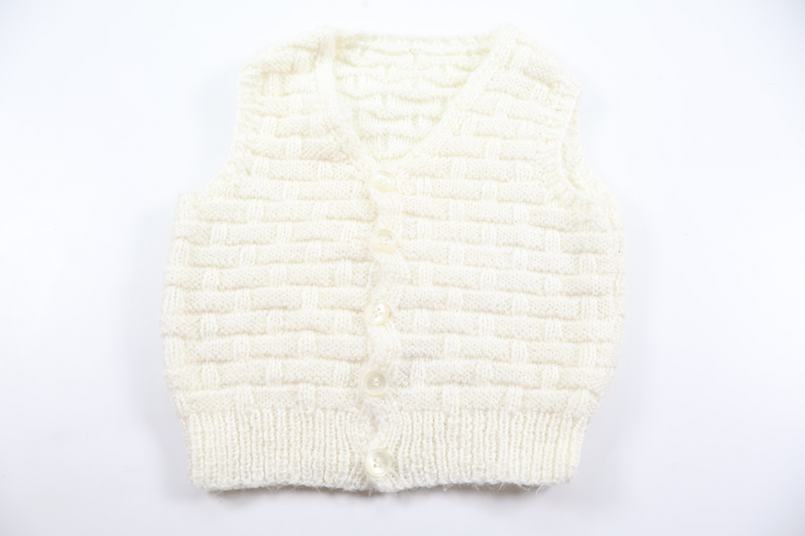 Knitted vest from Hemstickat - Size 74/80 - White
