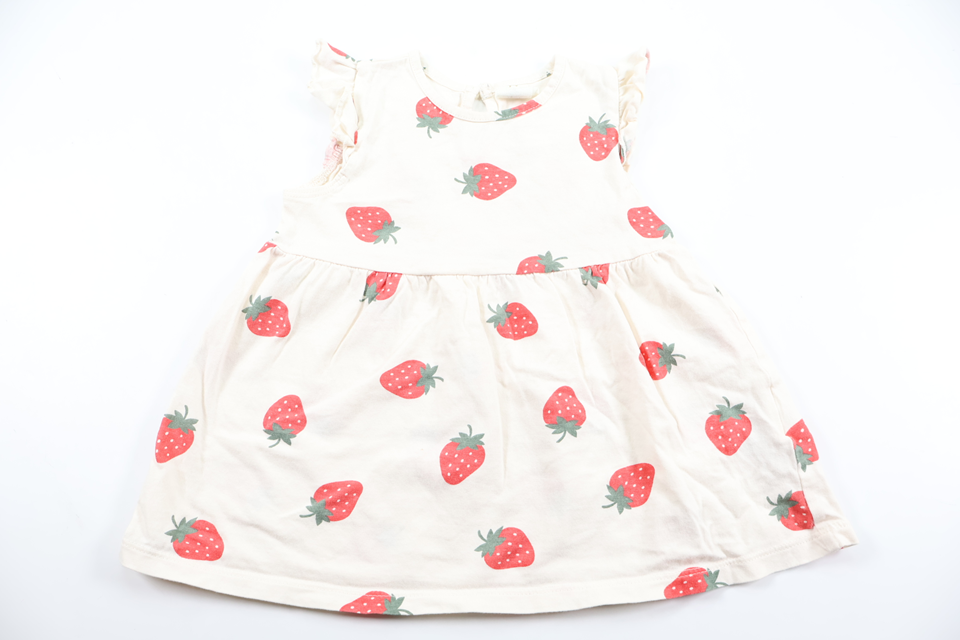 Dress with strawberries from H&M - Size 74 - Off-white