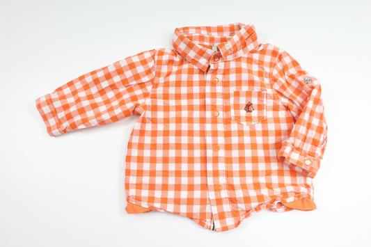 Checked shirt from Petit Bateau - Size 60 - Orange