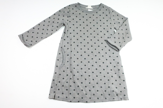 Sweatshirtkleid mit Polka-Dots von H&MM - Größe 122/128 - Grau