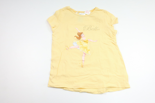 Pyjamaoberteil mit Belle-Motiv von H&MM - Größe 122/128 - Gelb
