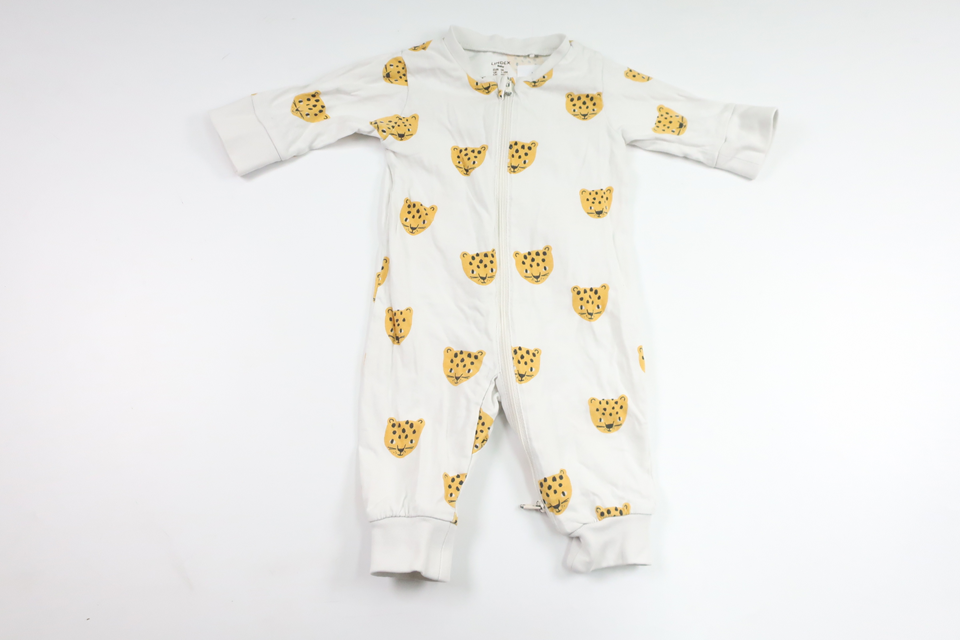 Pyjama mit Leopardenmuster von Lindex – Größe 56 – Weiß