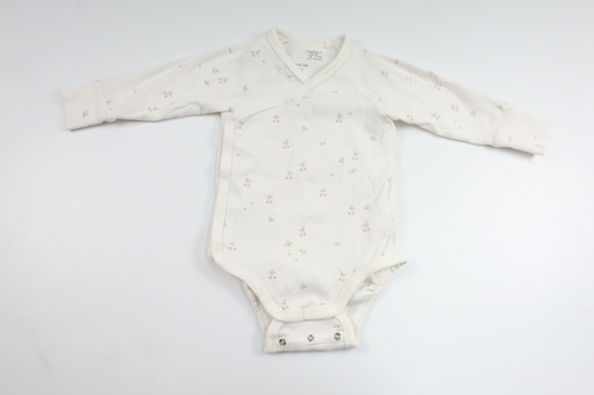 Gerippter Wickelbody von Lindex – Größe 62 – Weiß