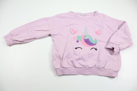 Sweatshirt with unicorn from Lindex - Size 122 - Purple