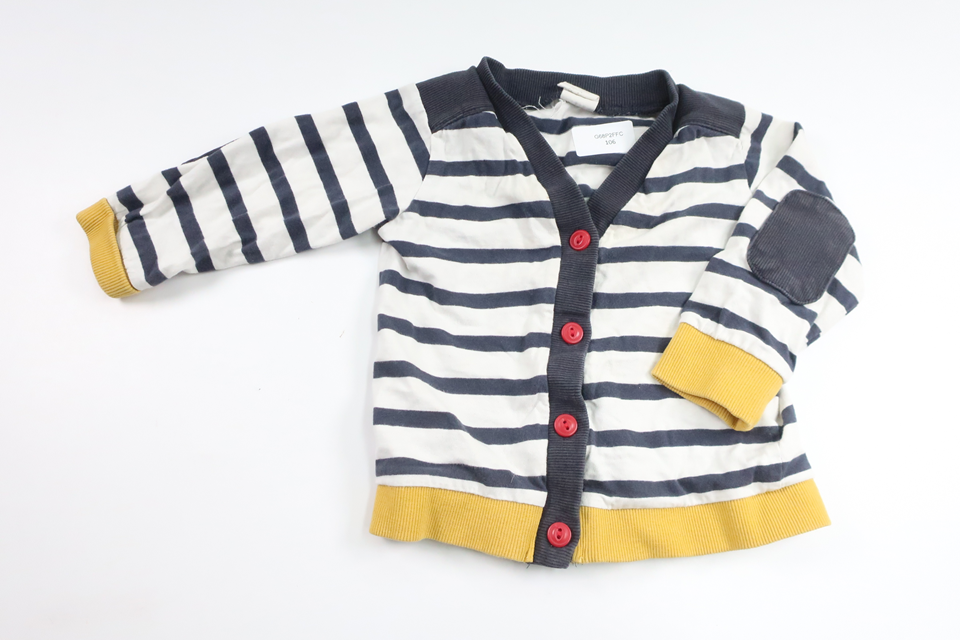 Gestreifte Strickjacke von H&MM - Größe 74 - Weiß