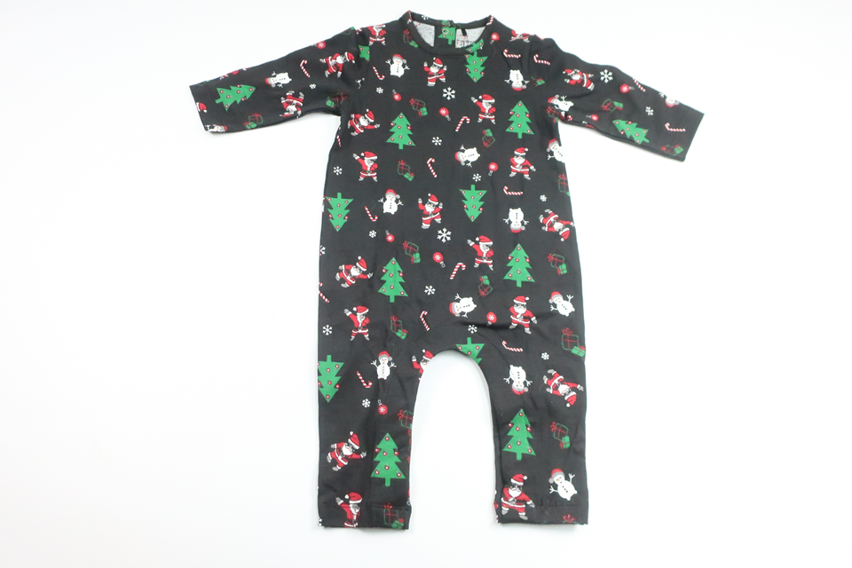 Weihnachtspyjama von My Wear Baby – Größe 74 – Schwarz