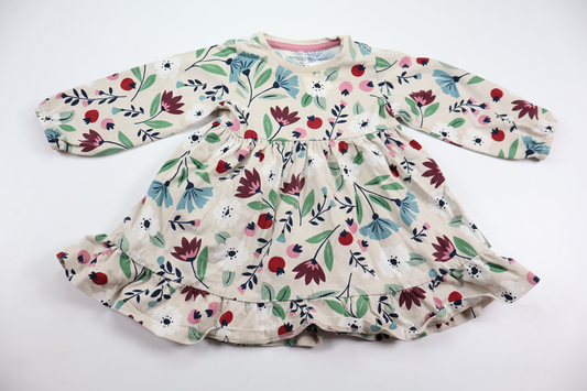 Floral dress from Polarn o. Pyret - Size 74 - Beige