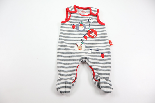 Striped fleece jumpsuit from Baby Club by C&A - Size 50 - Grey