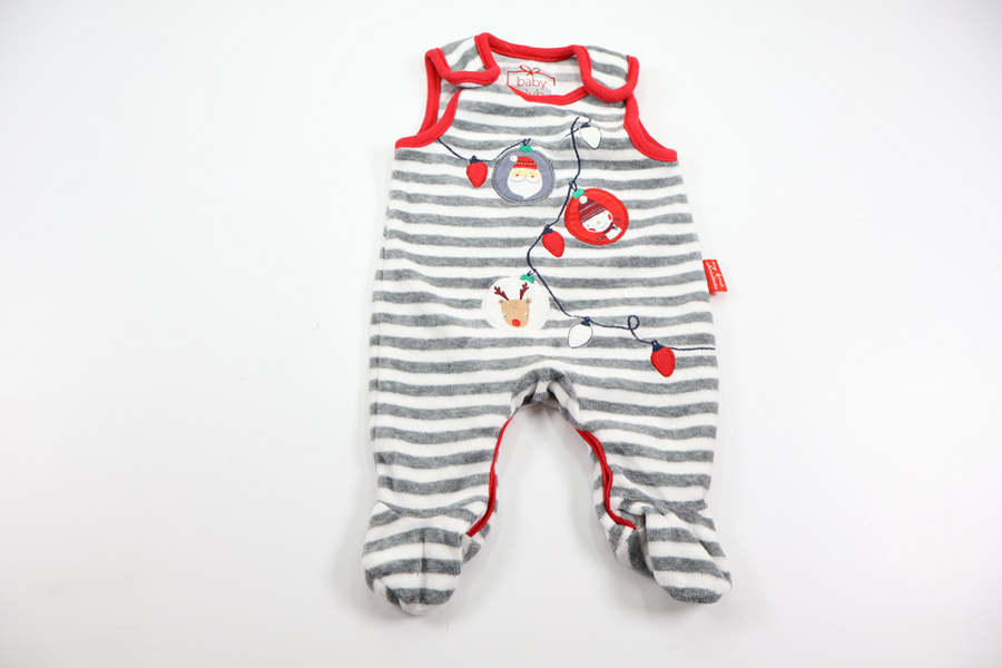 Striped fleece jumpsuit from Baby Club by C&A - Size 50 - Grey