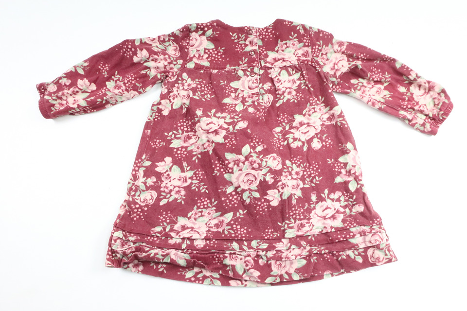 Geblümtes Kleid von Newbie – Größe 74 – Burgunderrot