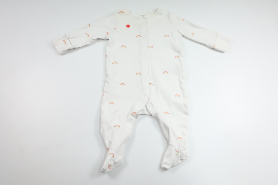 Regenbogen-Pyjama von Next – Größe 62/68 – Weiß