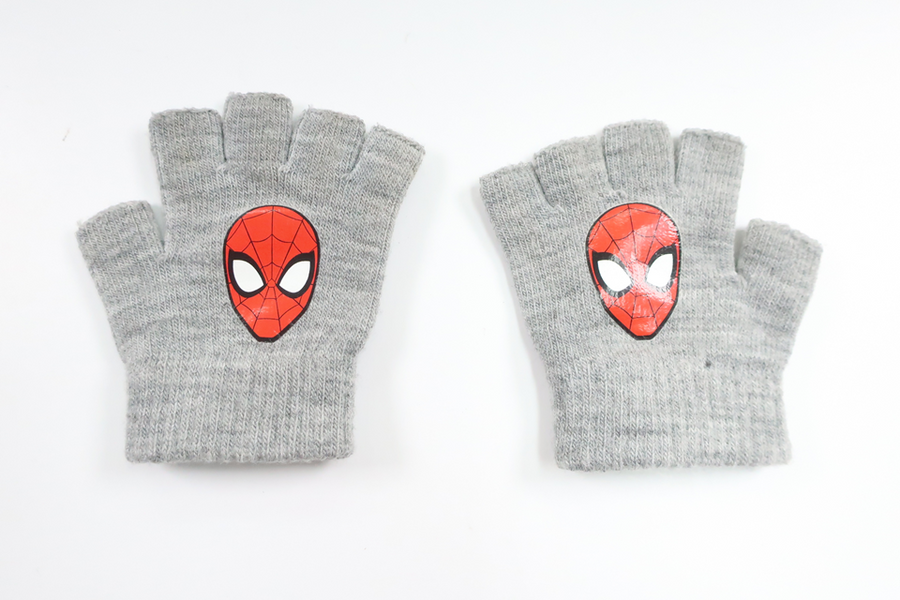 Spiderman-Fäustlinge (Hersteller unbekannt) – Größe 92/98 – Grau