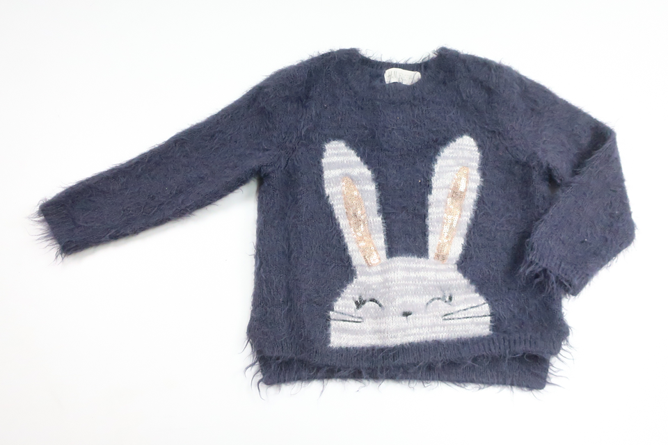 Abgetragener Pullover von H&MM - Größe 92 - Blau