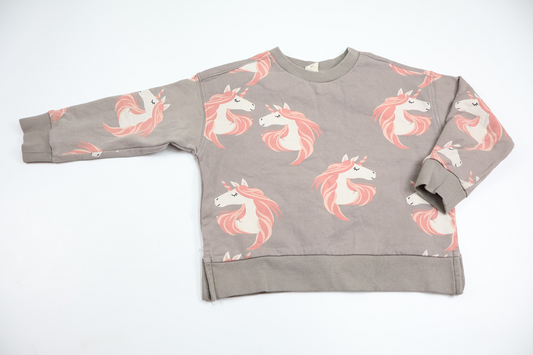 Sweatshirt with unicorns from Uniq Mini - Size 98/104 - Grey