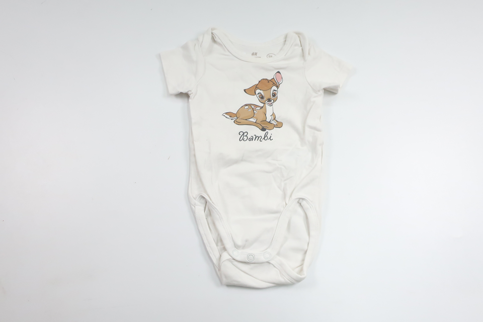 Body mit Bambi-Motiv von H&MM - Größe 68 - Weiß