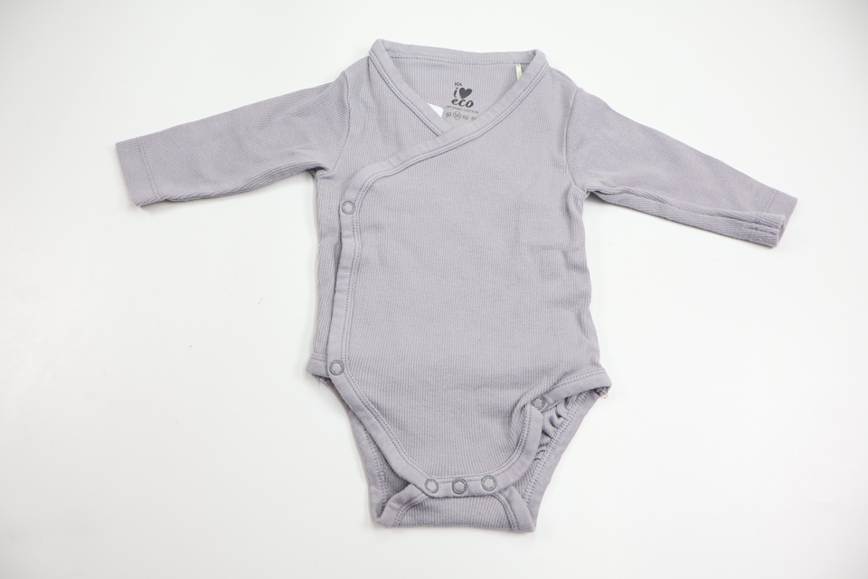 Ribbed wrap-around bodysuit from ICA I Love Eco - Size 56 - Grey