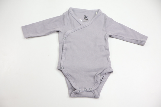 Ribbed wrap-around bodysuit from ICA I Love Eco - Size 56 - Grey