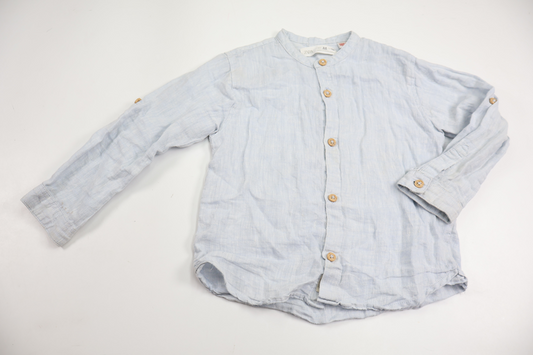 100% linen shirt from Zara - Size 104 - Blue