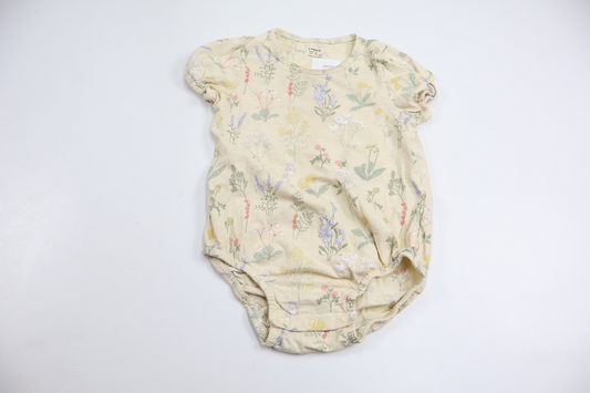Floral bodysuit from Lindex - Size 86 - Yellow