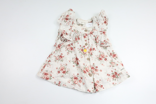 Geblümte Tunika von Newbie – Größe 80 – Weiß