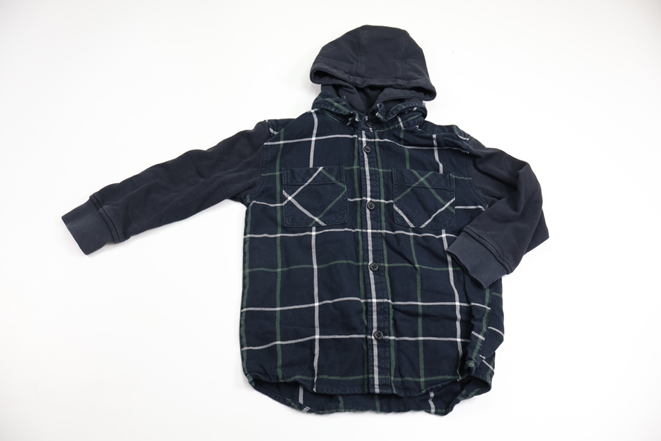 Checked hoodie from Cubus - Size 110 - Navy blue