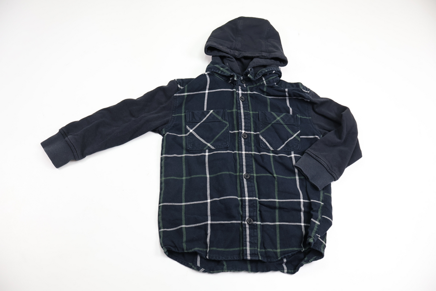 Checked hoodie from Cubus - Size 110 - Navy blue