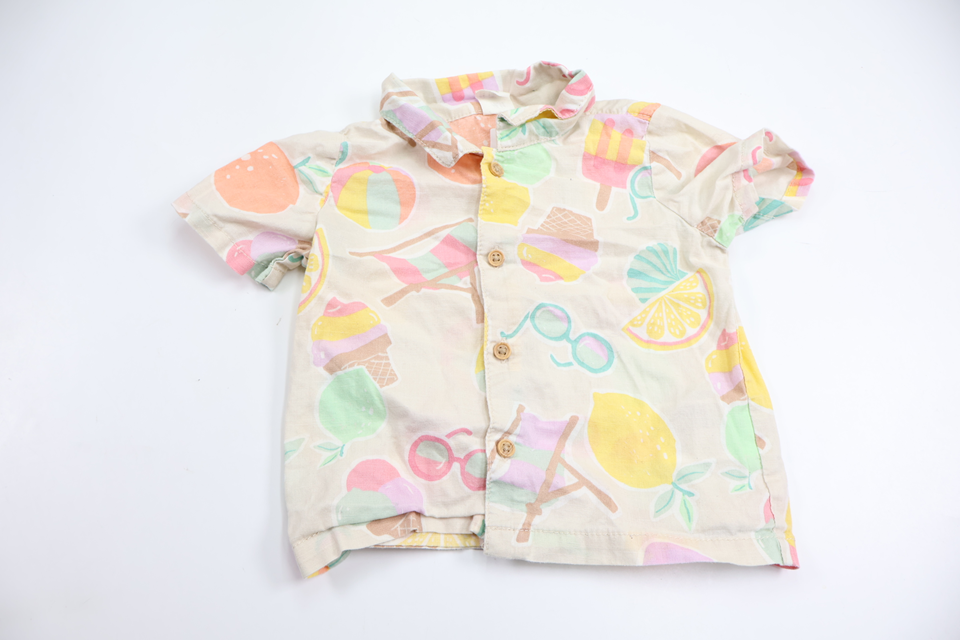 H&M ice cream shirt - Size 74 - Beige