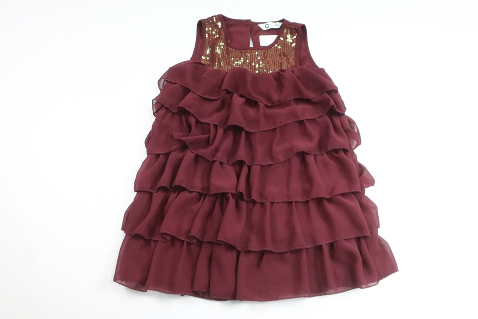 Dress with ruffles from Cubus - Size 92 - Burgundy