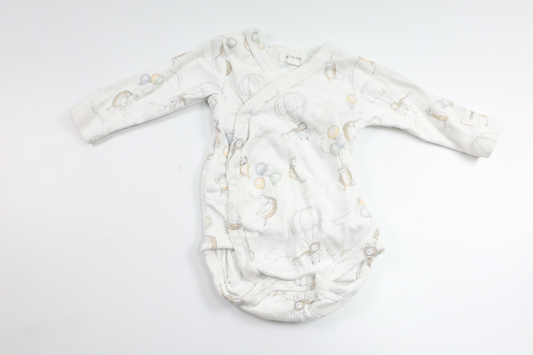 Wickelbody mit Luftballons für Anfänger – Größe 56 – Weiß