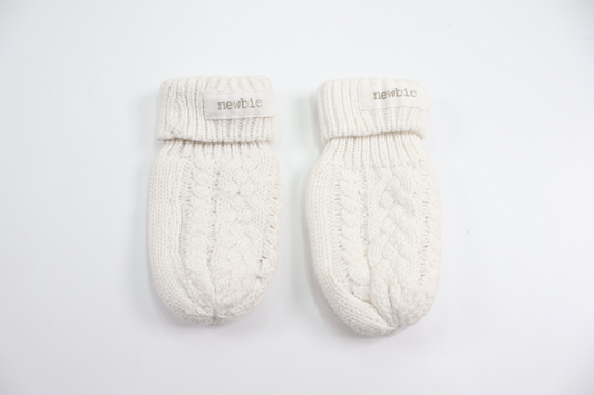 Fleece-lined mittens from Newbie - Size 62/68 - White