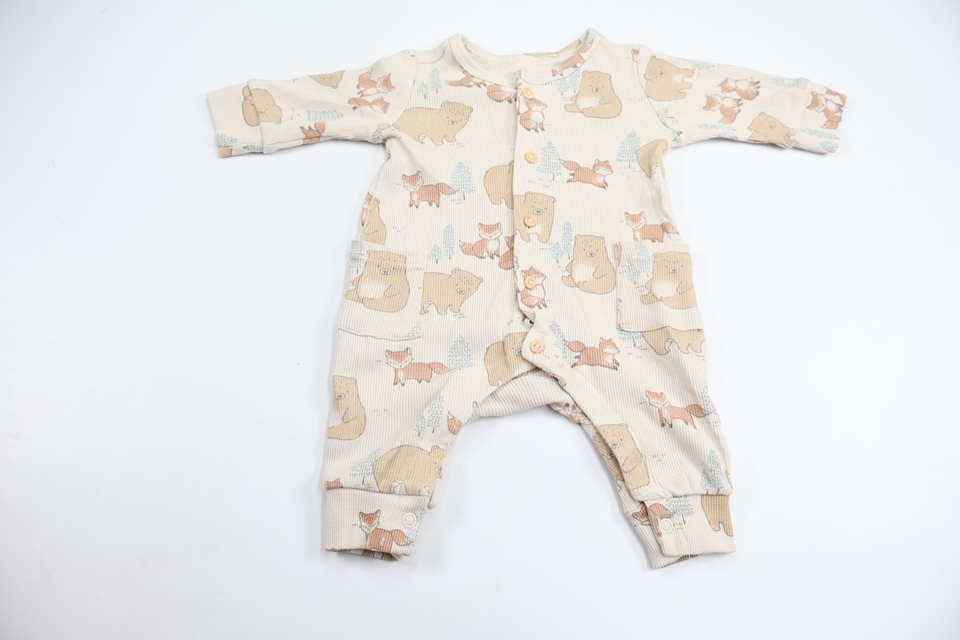 Ribbad pyjamas från H&M - Storlek 50 - Beige