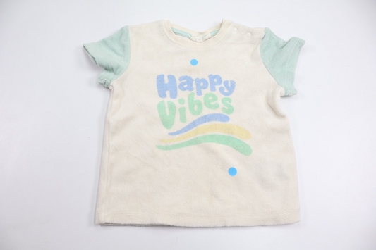 T-shirt i mjuk frotté från Kappahl - Storlek 80 - Benvit