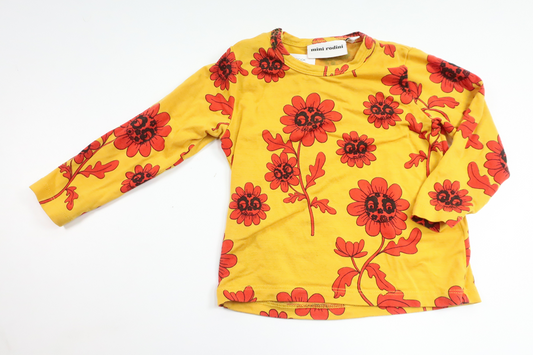 Geblümter Pullover von Mini Rodini – Größe 68/74 – Gelb