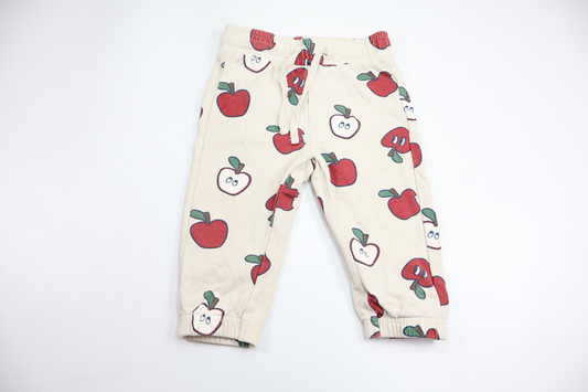 Byxor med äpplen från Little Me - Storlek 80 - Beige
