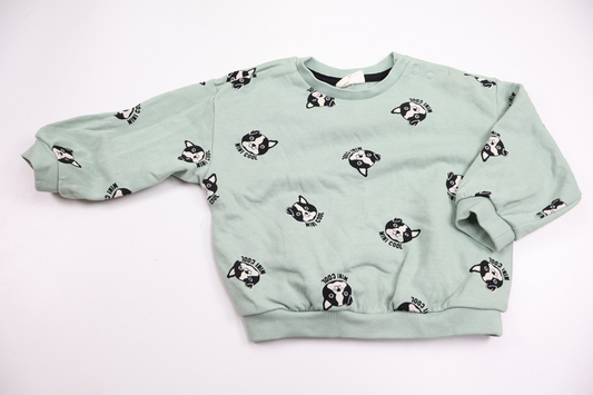 Sweatshirt med hundar från Kappahl - Storlek 74 - Grön