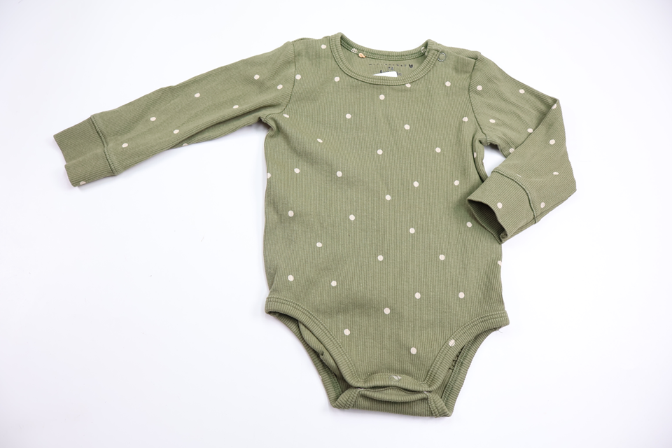 Ribbad body från Minimarket - Storlek 74 - Grön