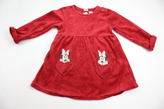 Klänning i fleece med Mimmi från H&M - Storlek 92 - Röd