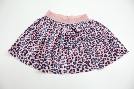 Leopardmönstrad kjol i velour från My Wear Young - Storlek 86/92 - Rosa