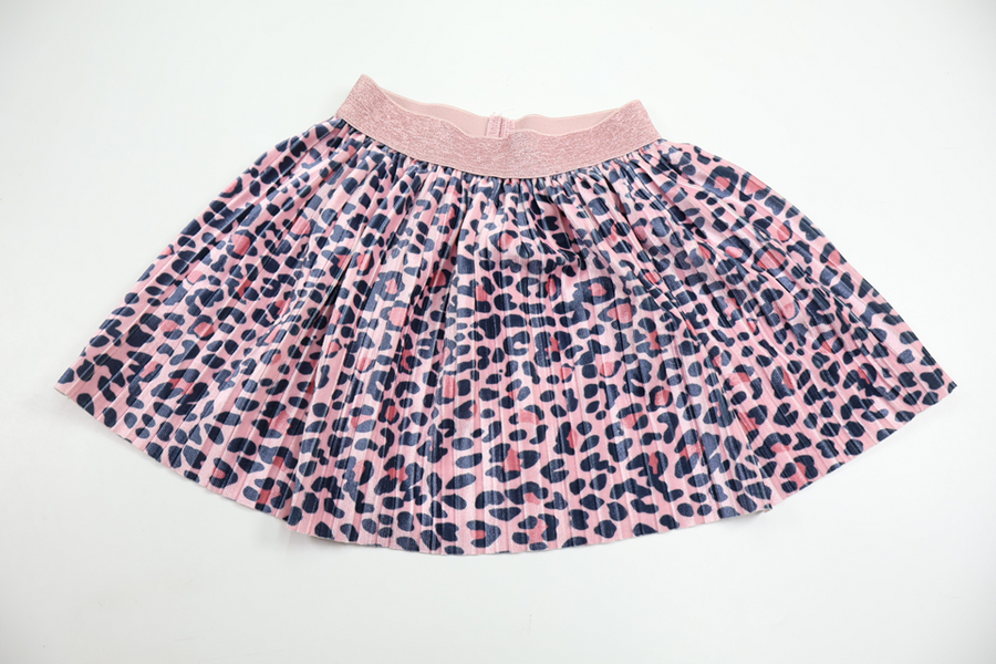 Leopardmönstrad kjol i velour från My Wear Young - Storlek 86/92 - Rosa