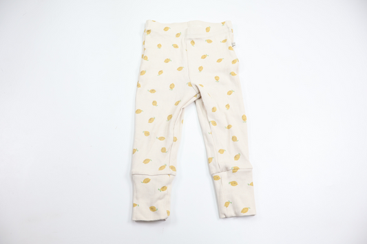 Ribbade byxor med citroner från BEBE - Storlek 70 - Benvit