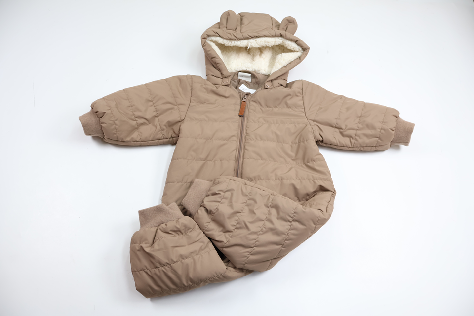Fodrad overall från Little Me - Storlek 80 - Beige
