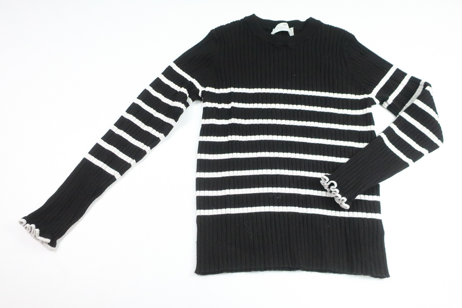 Knitted ribbed sweater from H&M - Size 128/134 - Black