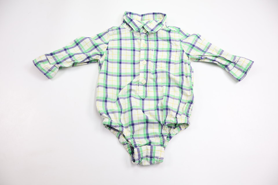 Rutig skjortbody från Baby GAP - Storlek 74/80 - Grön