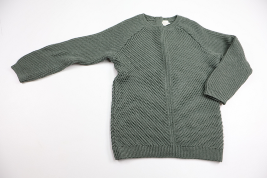 Stickad tröja i 100% ull från H&M - Storlek 104 - Grön