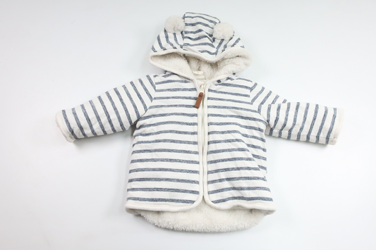 Dickere, mit Fleece gefütterte Kapuzenjacke von H&MM - Größe 62 - Weiß