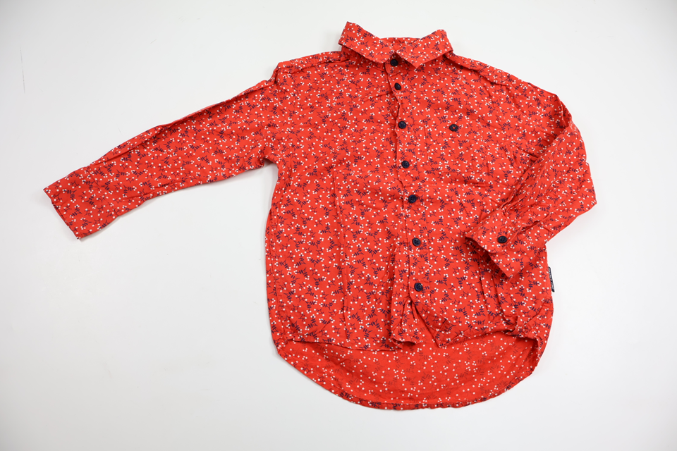 Floral shirt from Polarn o. Pyret - Size 104 - Red